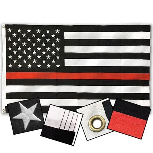 Thin Red Line DuraSleek™ American Flag, Sewn & Embroidered