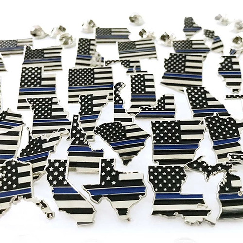 Thin Blue Line USA State Pin