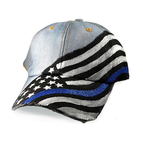 Thin Blue Line RC-TBL-HT Women's Painted Distressed Style Adjustable Hat