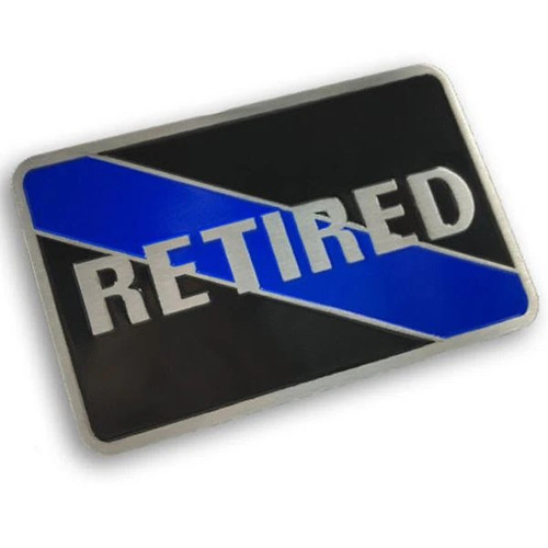 Thin Blue Line EMBLEM-RETIRED Retired Vehicle Emblem