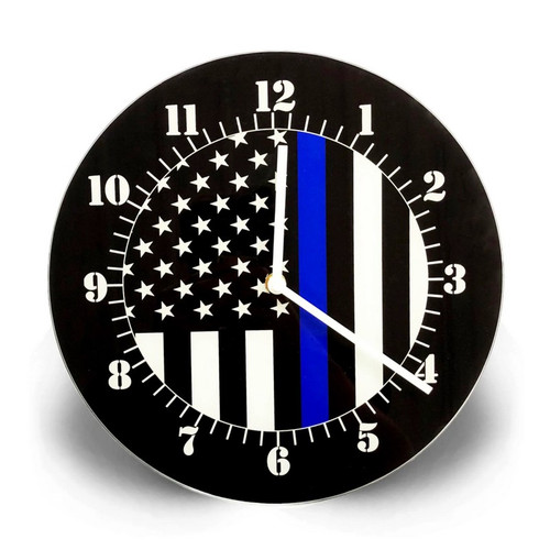 Thin Blue Line TBL-AM-CLOCK American Flag Clock, Glass
