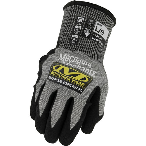 Mechanix Wear SpeedKnit™ S29EP58 Cut-Resistant Coated-Knit Gloves with Reinforcement, Gray