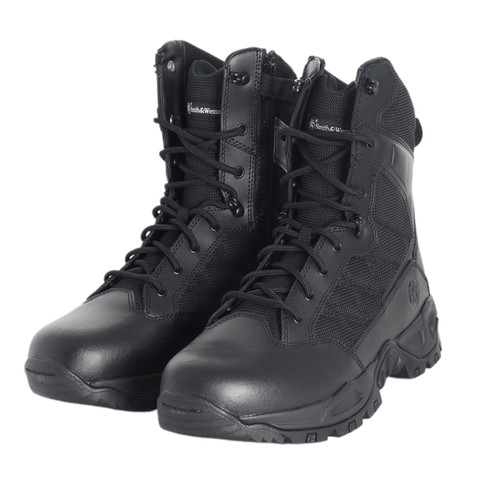 Smith & Wesson 206001 Men's Scout 8" Hot Weather Side-Zip Polishable Toe Tactical Boots