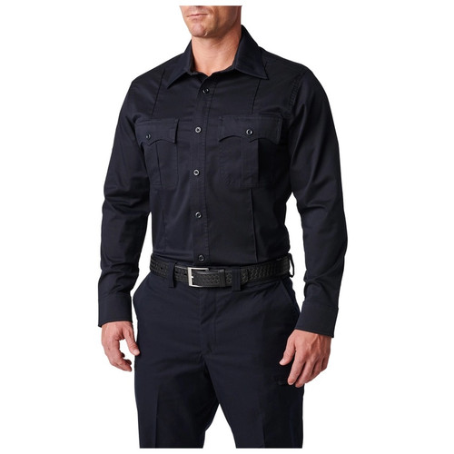5.11 Tactical 72546 Men's Stryke Class A PDU Twill Long Sleeve Shirt, Midnight Navy
