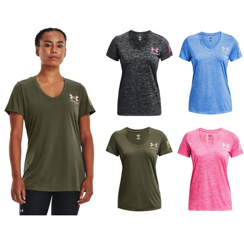 Under Armour 1369471 Women's UA Tech Freedom V-Neck T-Shirt