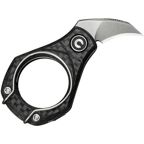 CIVIVI C23038-3 Pyrus Slip Joint Utility Folding Knife 0.65" 14C28N Plain Edge Blade, Carbon Fiber G-10 Handle