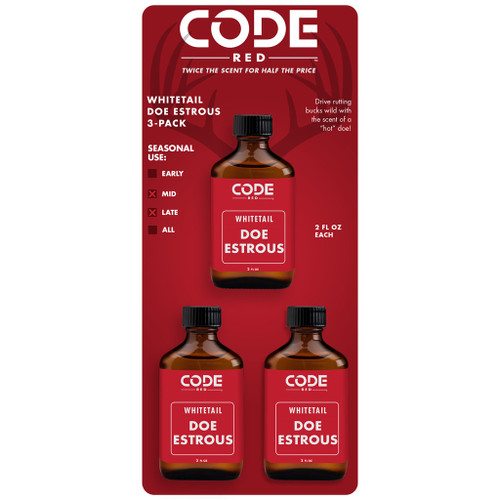 Code Red OA1325 Doe Estrous Triple Pack 2 Ounce, Red, 3 Pack