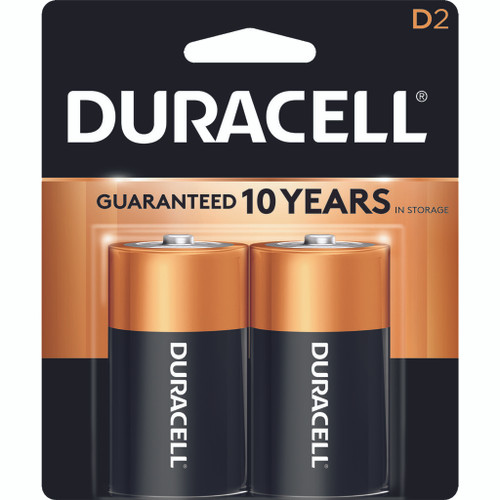 Duracell 041333213019 Coppertop Batteries D, Black, 2 Pack