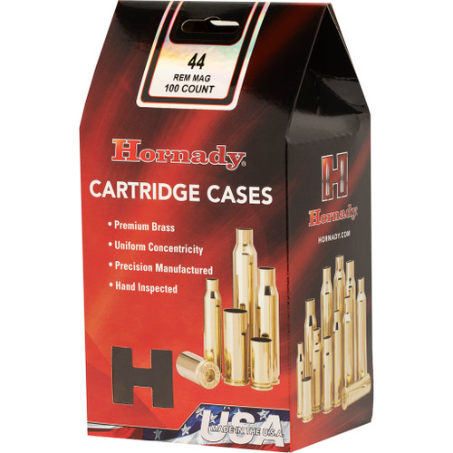Hornady 8750 Pistol Cartridge Cases 44 Remington Magnum Unprimed, Brass, 100 Pack