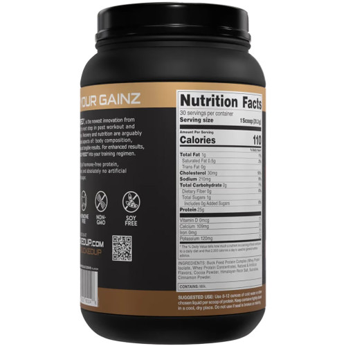 Bucked Up 1151116 Buck Feed Protein Snickerdoodle, 30 Serving Tub, Black