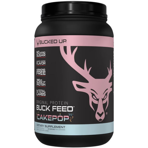 Bucked Up 1151118 Buck Feed Protein Cake Pop, 30 Serving Tub, Black