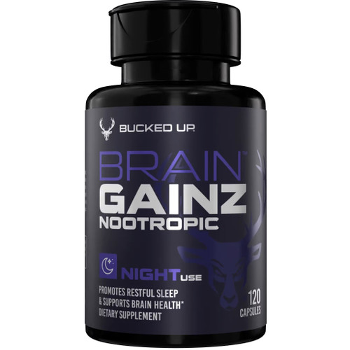 Bucked Up 1112100 Brain Gainz Day & Night Supplements, 240 Total Capsules, White