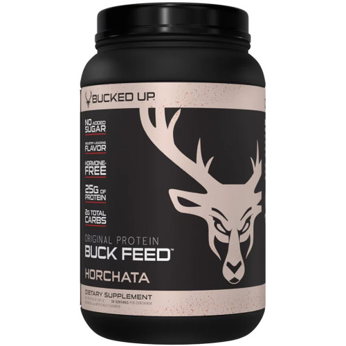 Bucked Up 1151106 Buck Feed Protein Horchata, 30 Serving Tub, Black