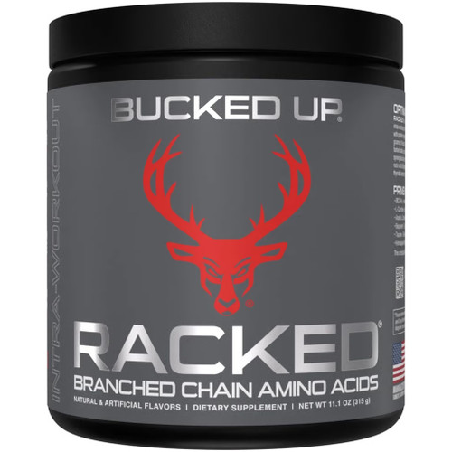 Bucked Up 1071101 Racked BCAA Blood Raz, 30 Serving Tub, Black