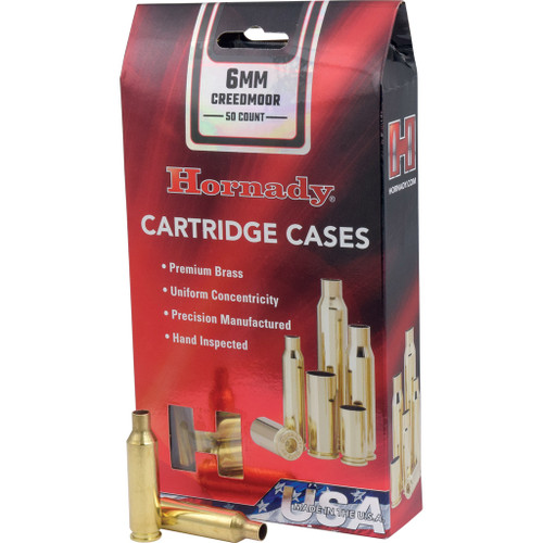 Hornady 86280 Rifle Cartridge Cases 6mm Creedmoor Unprimed, Brass, 50 Pack