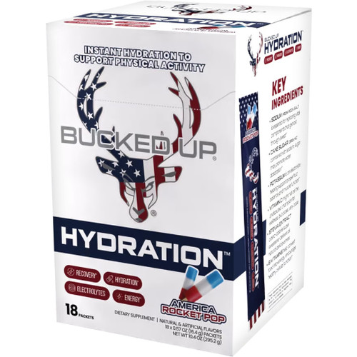 Bucked Up 1001120 Hydration 2.0 Rocket Pop, 18ct Box, White