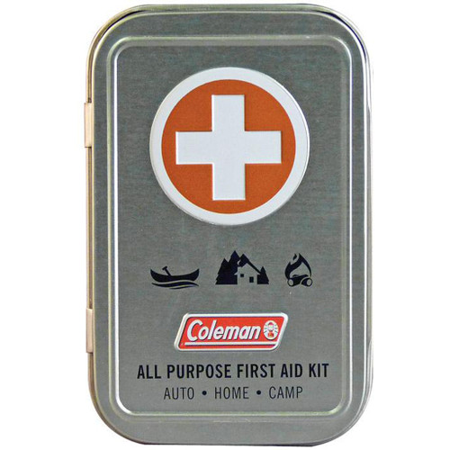 Coleman 7605 All Purpose First Aid Tin, Silver, 27 Piece