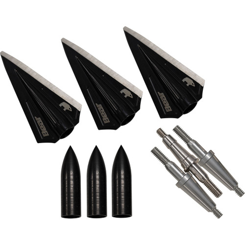 Bear BT175SB Razor Head VWS Single Bevel Broadhead Kit, 150-250 Grams, Black, 3 Pack