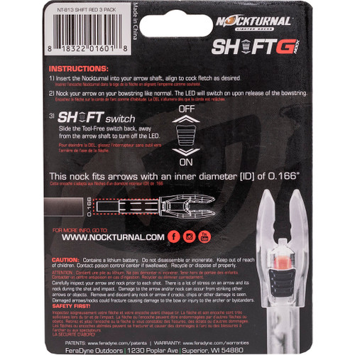 Nockturnal Lighted Nocks for Archery, 3 Pack