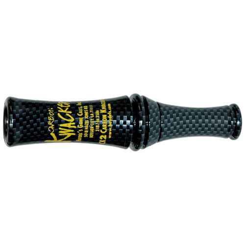 Haydel Game Calls CK-2 Carbon Kwacker Mallard Duck Call 2-Reed Carbon Finish, Black