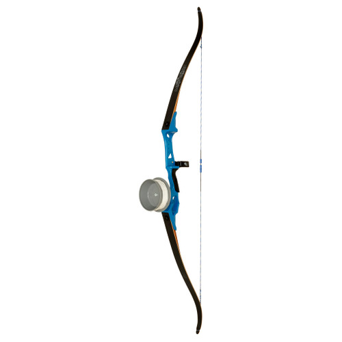 Fin-Finder 81401 Bank Runner Bowfishing Recurve Package with Drum Reel 58 Inches, 35 lbs., Blue, Right Hand