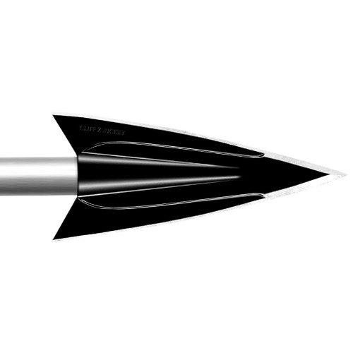 Zwickey CZ112 Cliff Zwickey Broadheads Glue On 2 Blade, 140 Grain, Black, 3 Pack