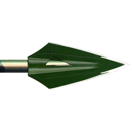 Zwickey B114 Eskimo Broadheads Glue On 4 Blade, 125 Grain, Green, 3 Pack