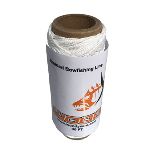 Woody Wire WW90 Bowfishing Braided Line, 90 Feet, White