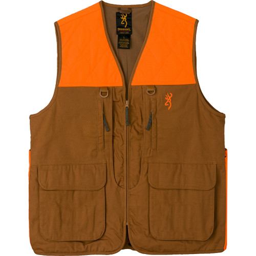 Browning 3051193203 Pheasant Forever Vest No Embroidery, Orange, Large