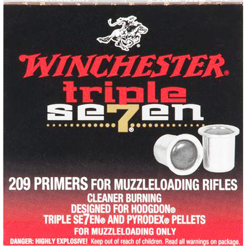 Winchester SML209T7 Triple Seven 209 Muzzleloader Primers, Silver, 100 Pack