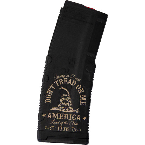 Black Rain Ordnance BRO-MAG30-DONTTREAD Lasered AR15 Magazine, Don't Tread on Me, Black, 30 Round