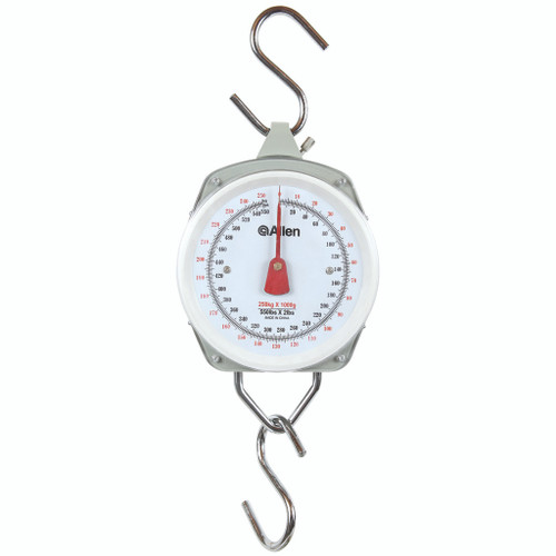 Allen Company 5500 Sportsman's Spring Scale with Adjustable Tare Weight, 550 lbs, Silver