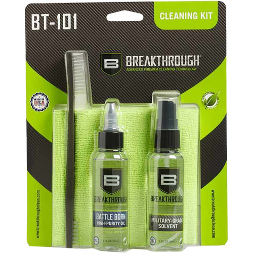 Breakthrough BT-101 Basic Cleaning Kit with Military Grade Solvent, 2 Ounce Bottle and 2 Ounce High Purity Oil, Clear