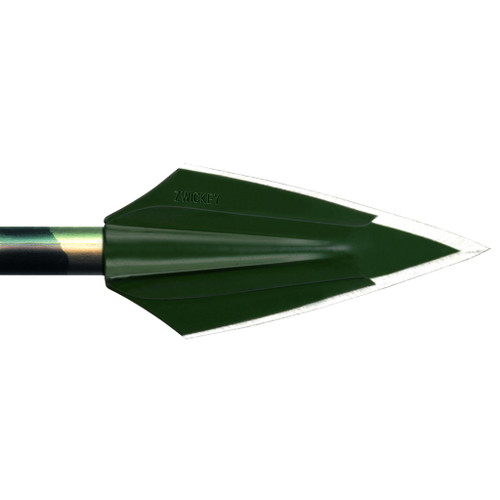 Zwickey B112 Eskimo Broadheads Glue On 2 Blade, 125 Grain, Green, 3 Pack
