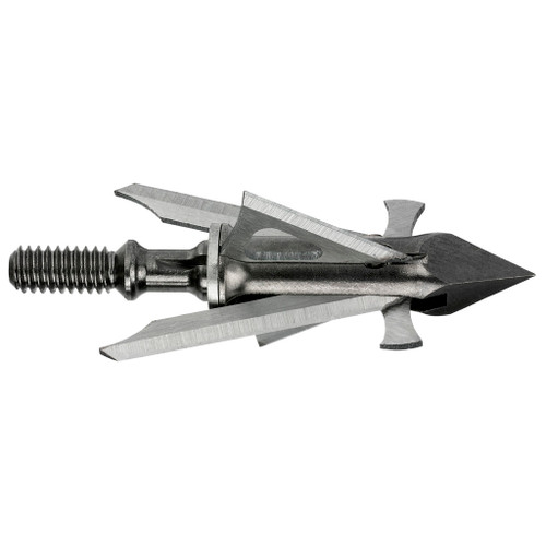Muzzy 297 Trocar HB Broadheads Hybrid 4 Blade, 100 Grain, Silver, 3 Pack
