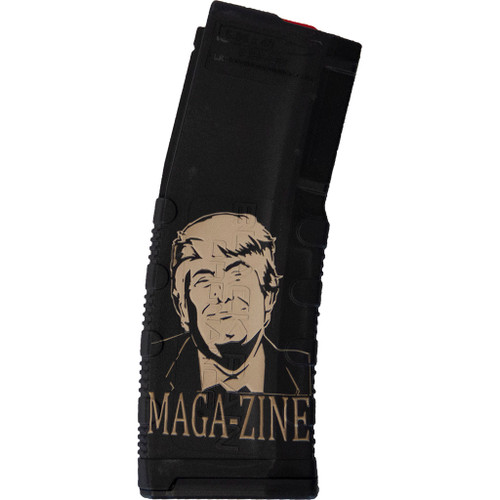 Black Rain Ordnance BRO-MAG30-TRUMP-MAGA Lasered AR15 Magazine, Trump MAGA-zine, Black, 30 Round