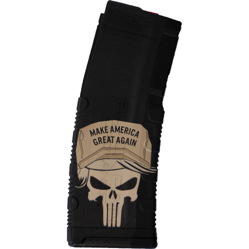 Black Rain Ordnance BRO-MAG30-TRUMP-PUNI Lasered AR-15 Magazine, Trump Punisher, Black, 30 Round