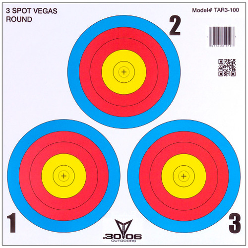 30-06 TAR3-100 Paper Targets 3 Spot Vegas, Multi, 100 Pack