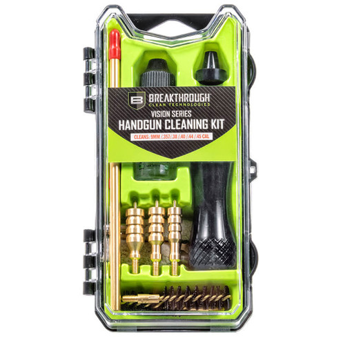 Breakthrough BT-CCC-P Vision Series Hard Case Pistol Cleaning Kit for 38 Caliber/40 Caliber/45 Caliber, Green