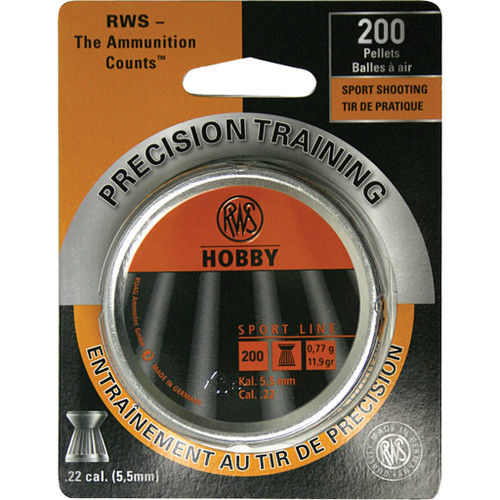RWS 2317401 Hobby Sport Line .22 Pellets, Black, 200 Count