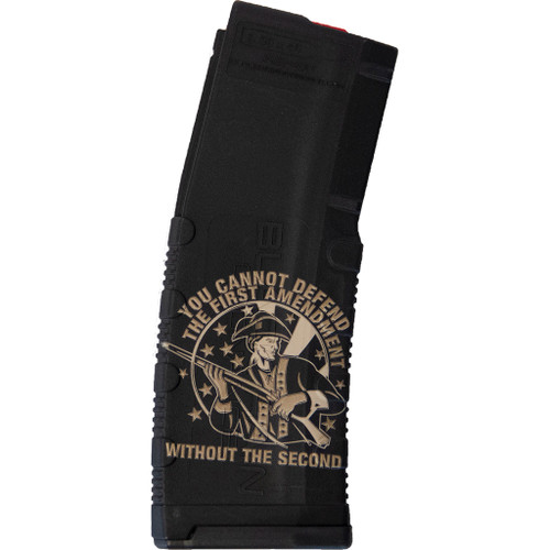 Black Rain Ordnance BRO-MAG30-1STAMEND Lasered AR15 Magazine, 1st Amendment Defends, Black, 30 Round