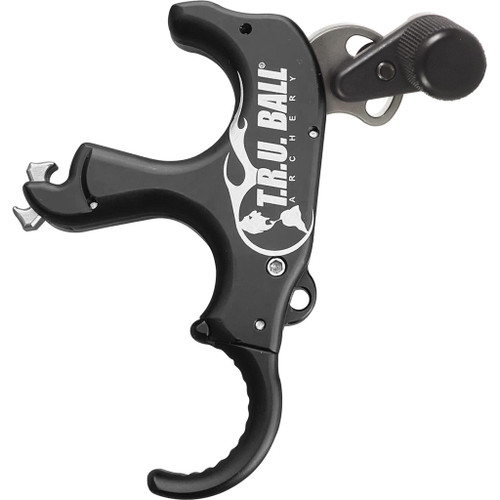 TRU Ball TRDF-BK-M Trident Flex Release, 3 Finger Aluminum, Black, Medium