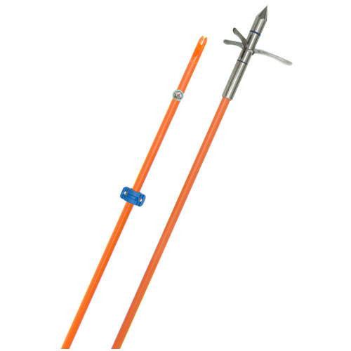 Fin-Finder 1601191 Raider Pro Bowfishing Arrow with Kraken 3 Barb Point, Orange