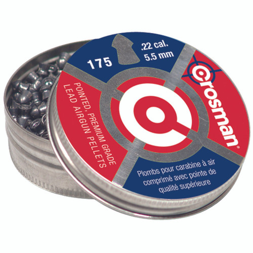 Crosman P022 Pointed Pellets, 0.22 Caliber, Grey, 175 Pack
