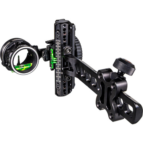 Axcel ADVP-SR10-3AB Driver Plus Slider Sight with AVX-31 Scope Stealth Bowhunting, 2 Pin, .010, Green/Red Fiber, Black, Right Hand