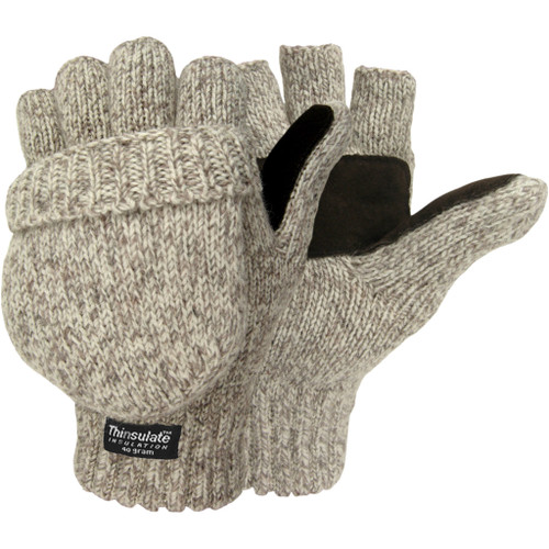 Hot Shot 20-238-1 Ragg Wool Insulated Glove/Mitten, Tan