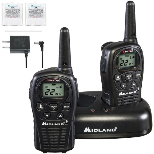Midland LXT500VP3 2 Way Radio with Batteries Charger, Black