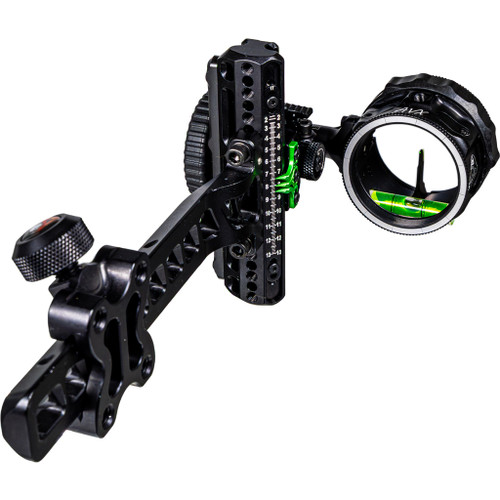 Axcel ADVP-S110-4GASL Axcel Driver Plus Slider Sight with AVX-41 Scope Stealth Bowhunting, 1 Pin, .010, Green Fiber, Black, Left Hand
