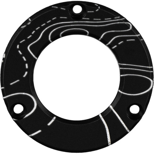 Axcel ADVR-HUB-BKMAP Driver Hubcap with Engraving - Topographical Map Pattern, Black