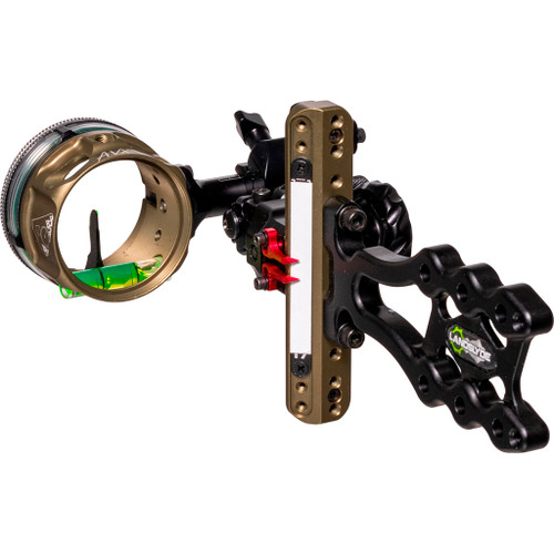 Axcel ALND-N110-4GT LANDSLYDE Slider Tactical Bowhunting Sight AVX-41 Scope, 1 Pin, .010, Green Fiber, Black